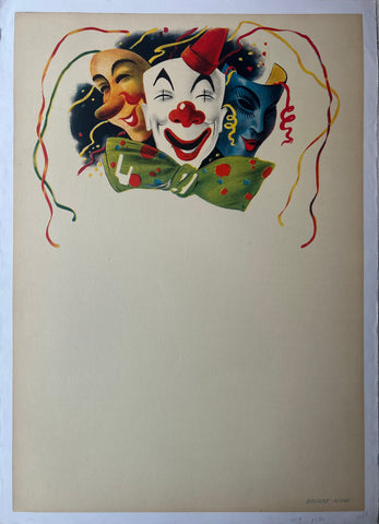 Link to  Clown Masks Poster ✓Italy, c. 1960  Product