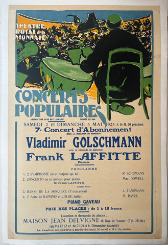 Link to  Concerts Populaires Poster ✓Belgium, 1925  Product