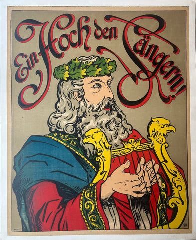 Link to  Ein Hoch den Sängern Poster ✓Germany, c. 1900  Product