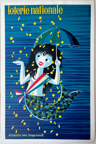 Link to  Loterie Nationale Mermaid Poster ✓France, 1963  Product