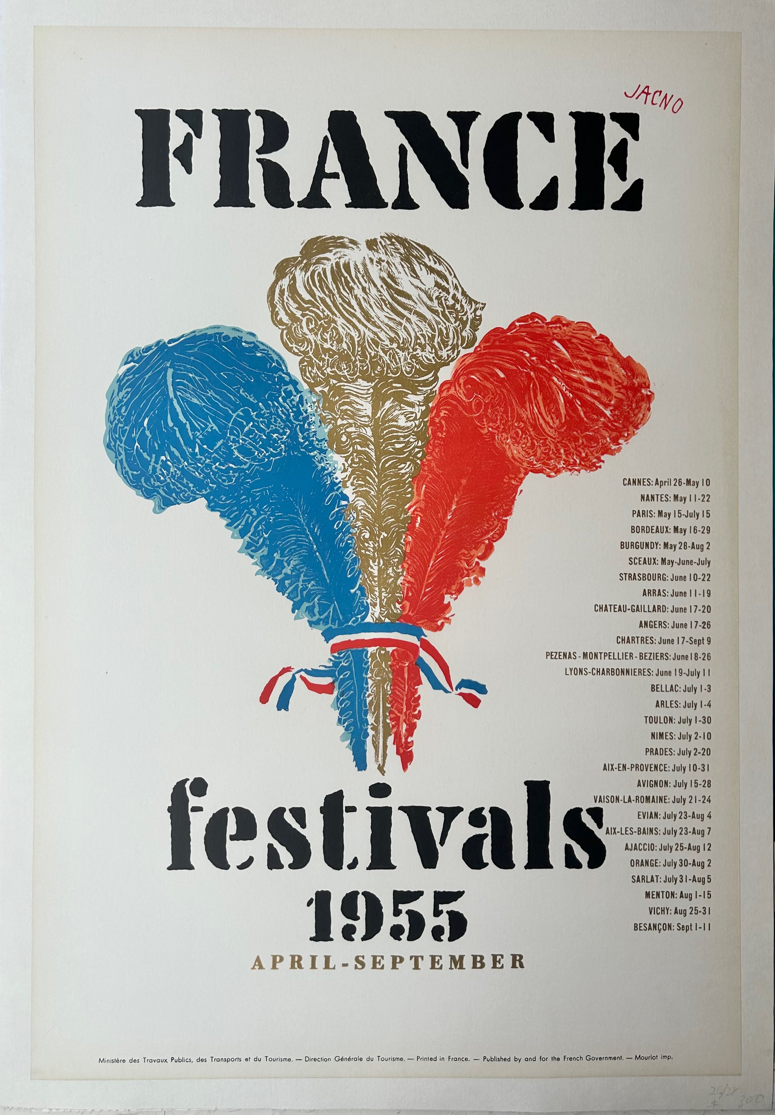 France Festivals 1955 Poster