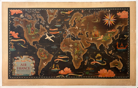 Link to &nbsp;Air France Réseau Aérien MondialFrance, c.1947's &nbsp;Product