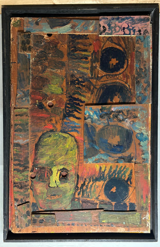 Link to &nbsp;Layered Panels with Green Face #1, Purvis Young PaintingU.S.A., C.1995's &nbsp;Product