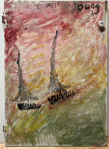 Two boats at sail #8 - Purvis Young Painting