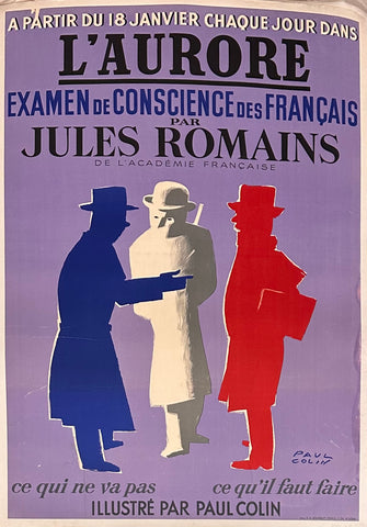 Link to  L'aurore Examen De Conscience Des Francais Par Jules Romains poster  ✓France, 1954  Product