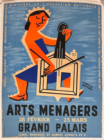 Link to  Arts Menagers - Women playing Violin poster ✓Francis Bernard c.1965  Product