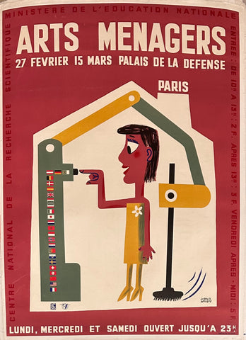 Link to  Arts Menagers- Women with Machine Poster ✓France, C.1960  Product