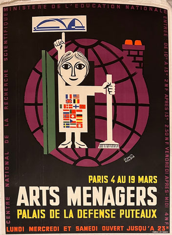 Link to  Arts Menagers - Purple poster ✓Francis Bernard C.1955  Product