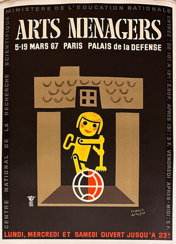 Link to  Arts Menagers - Robotic Girl on a Globe poster✓Francis Bernard  Product