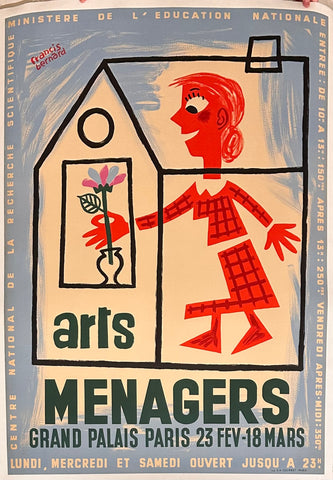 Link to  Arts Menagers- blue background poster✓Francis Bernard  Product