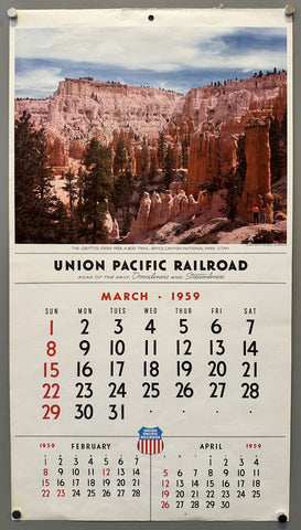 Link to &nbsp;Union Pacific Railroad Calendar October/March 1959USA, 1959 &nbsp;Product