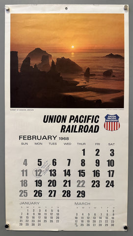 Link to &nbsp;Union Pacific Railroad Calendar February/November 1968USA, 1968 &nbsp;Product