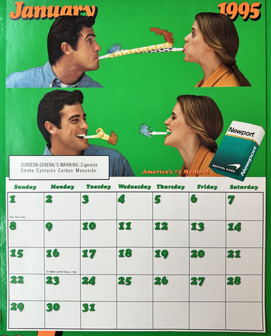 Link to &nbsp;1995 Newport cigarette calendar - JanuaryU.S.A.,1995 &nbsp;Product