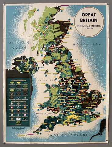 Great Britain Natural and Industrial Resources Poster