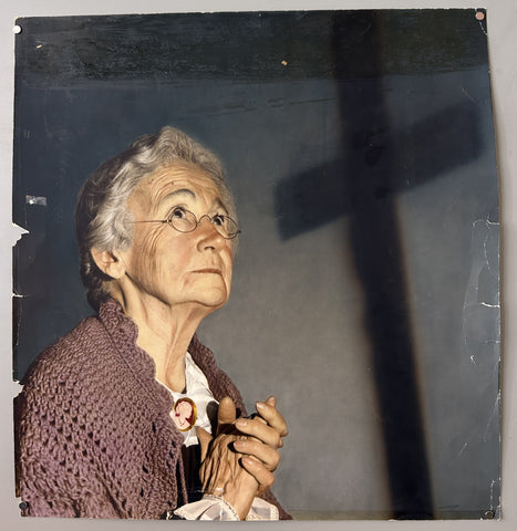 Photograph of an Old Woman Praying Poster