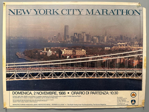 1986 New York City Marathon Italian Poster