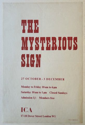 Link to  The Mysterious Sign ICA PosterEngland, 1960  Product