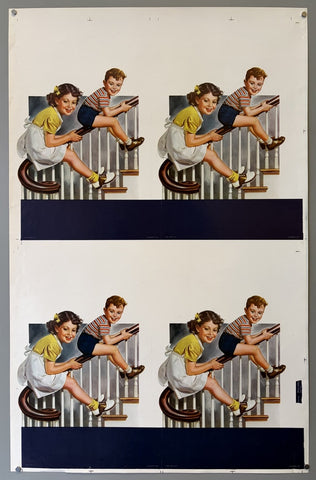 4 kids on a banister