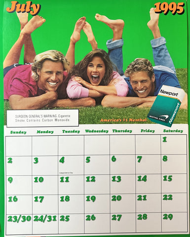 Link to &nbsp;1995 Newport cigarette calendar - JulyU.S.A.,1995 &nbsp;Product