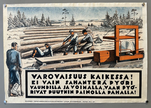 Varovaisuus kaikessa! ei vain sahanterä pyöri vauhdilla ja voimalla, vaan pyörivät puutkin painolla pahalla!