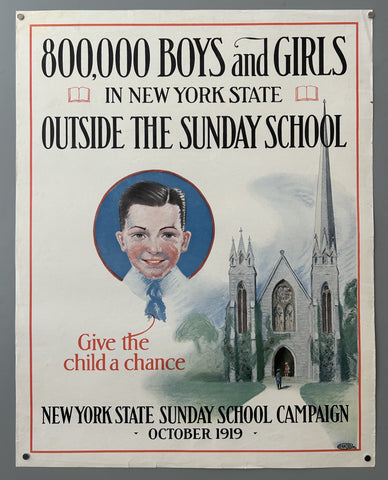 Link to  New York State Sunday School Campaign PosterUnited States, 1919  Product