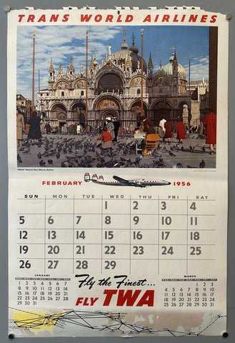 Link to  TWA 1956 Calendar: February, NovemberUnited States, 1956  Product