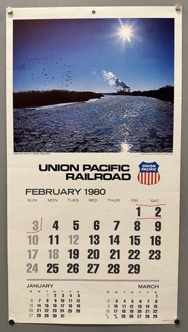 Union Pacific Railroad Calendar 1980 Feb/Nov