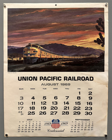 Link to &nbsp;Union Pacific Railroad Calendar August/May 1969USA, 1969 &nbsp;Product