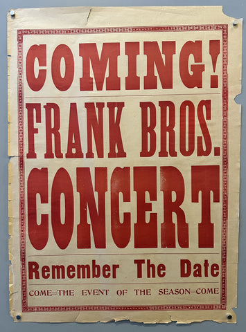 Coming! Frank Bros. Concert