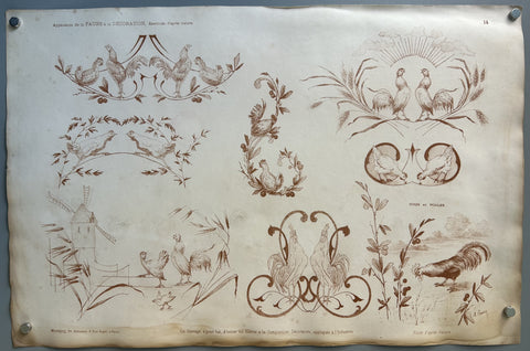 Link to  Application de la Faune & Decoration: Coqs et PoulesFrance, 1909  Product