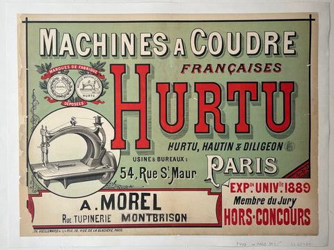 Link to  Hurtu Sewing MachinesFrance - 1889  Product