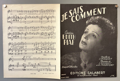 Link to  Je Sais Comment Edith PiafFrance, c. 1950s  Product