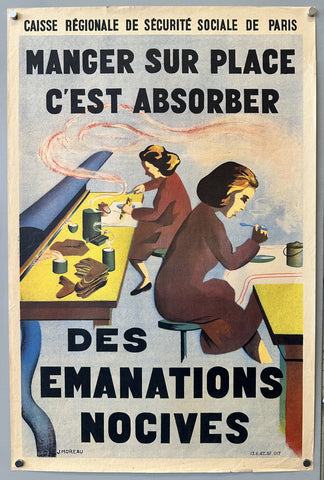 Link to &nbsp;Caisse Régionale de Sécurité Sociale de Paris Manger Sur PlaceFrance, c. 1940s &nbsp;Product