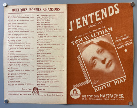 Link to  J'Entends (Criminal!) Edith PiafFrance, c. 1950s  Product