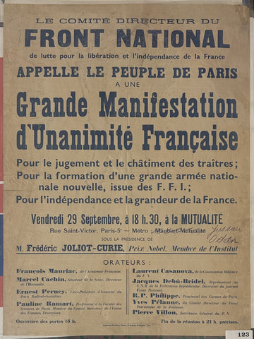 Grande Manifestation d'Unanimité Française