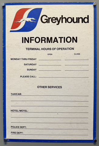 Link to &nbsp;Greyhound - Terminal signU.S.A.,C.1980's &nbsp;Product