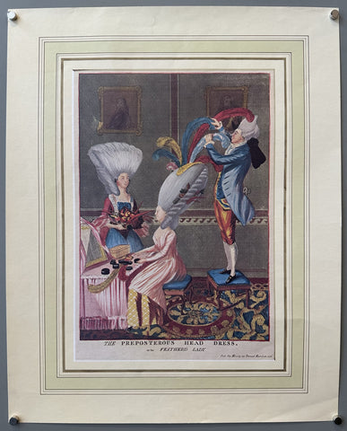 Link to &nbsp;The Preposterous Head Dress,  or the Featherd Lady (reprint)21x16 &nbsp;Product