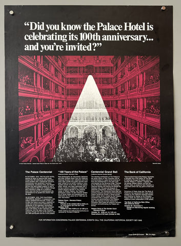 100th anniversary of the Palace Hotel