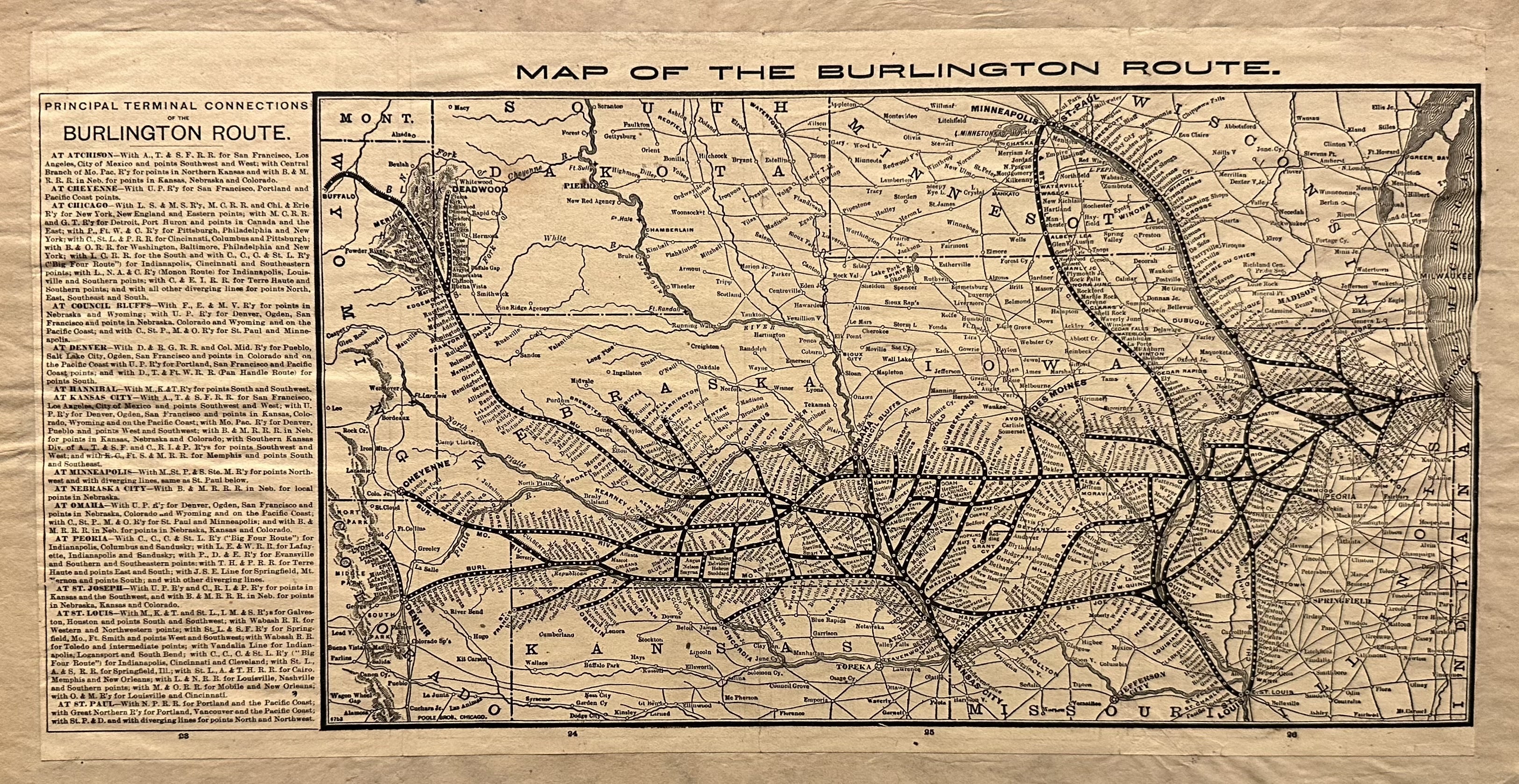 Map of the Burlington Route – Poster Museum
