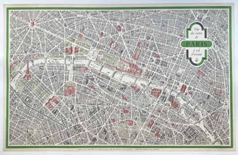 Vue du Centre de Paris à Vol d'Oiseau