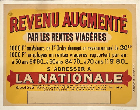 REVENU AUGMENTÉ PAR LES RENTES VIAGÈRES