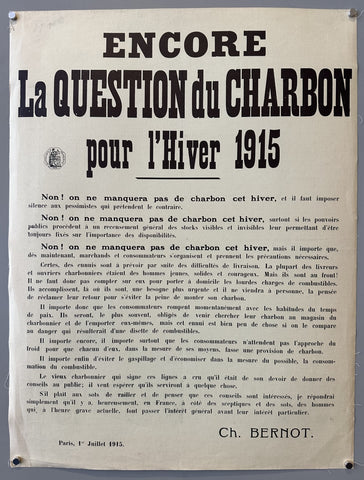 Link to  La Question du Charbon pour l'HiverFrance, 1915  Product