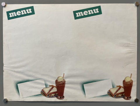 Link to  Blank Diner Menu PosterUSA, c. 1950s  Product