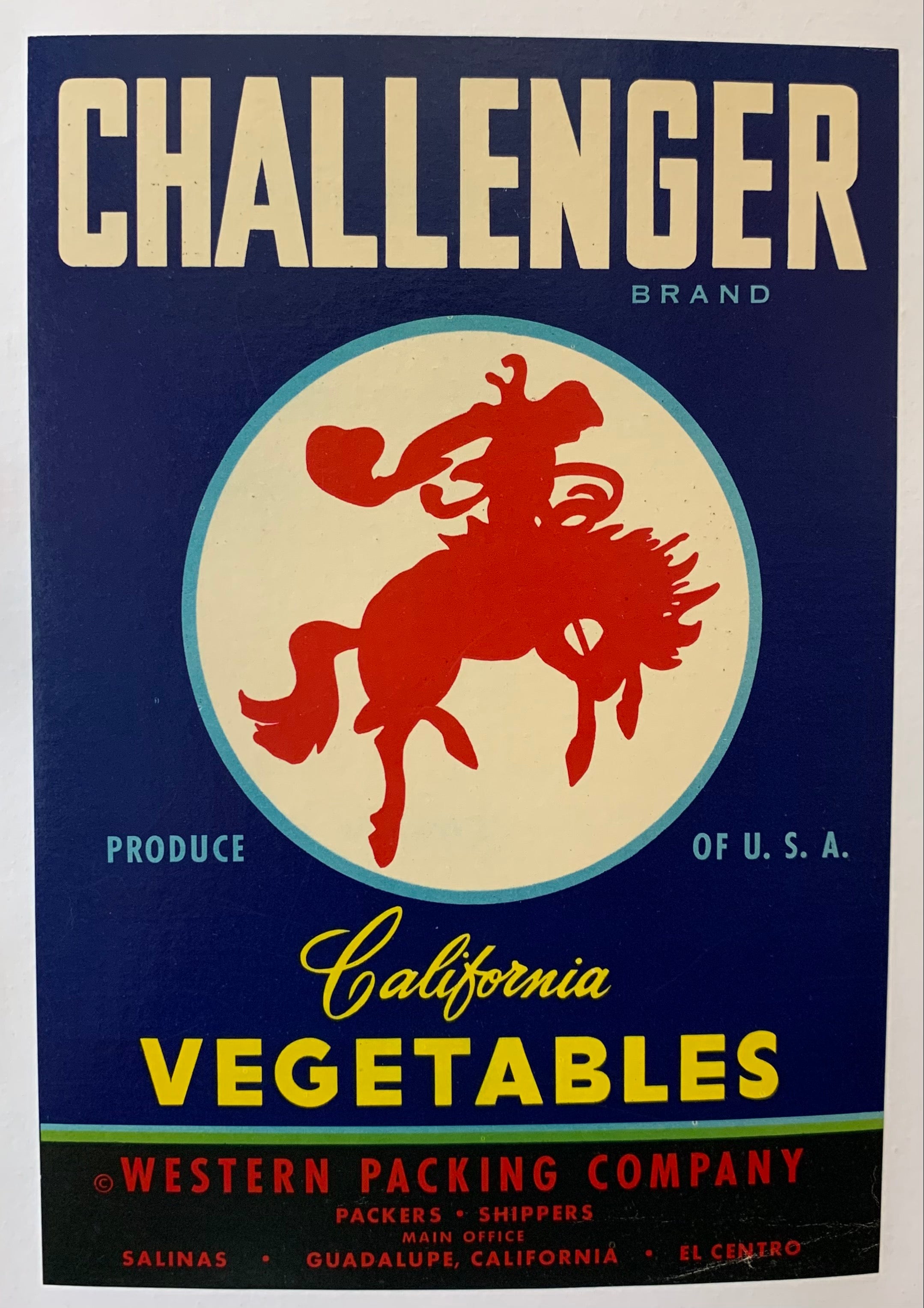 Challenger Brand Vegetable Label