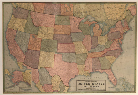 Link to  United States Map and Alaska ✓USA, C. 1940  Product