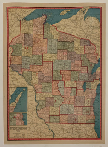 Link to  Map of Wisconsin ✓USA, c. 1917  Product