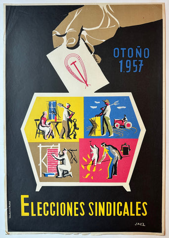Link to  Elecciones Sindicales PosterSpain, 1957  Product