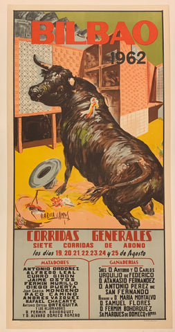 Link to  Bilbao Bullfighting Poster ✓Spain, 1962  Product