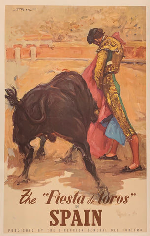 Link to  The "Fiesta de Toros " Poster ✓Spain, c.1950  Product