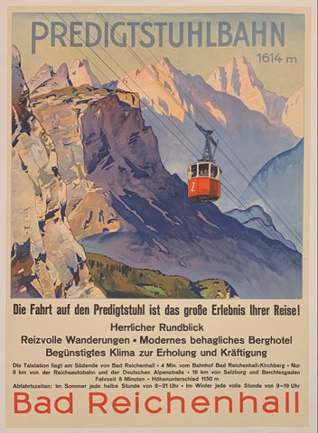Link to  Predigtstuhlbahn "Die Fahrt auf den Predigtstuhl is das große Erlebnis Ihrer Reise!"✓Germany, C. 1930  Product